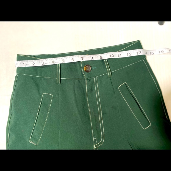 Ghospell Dark Green High Rise Woman’s Pants Two Big Front Pockets Size S - Picture 13 of 13